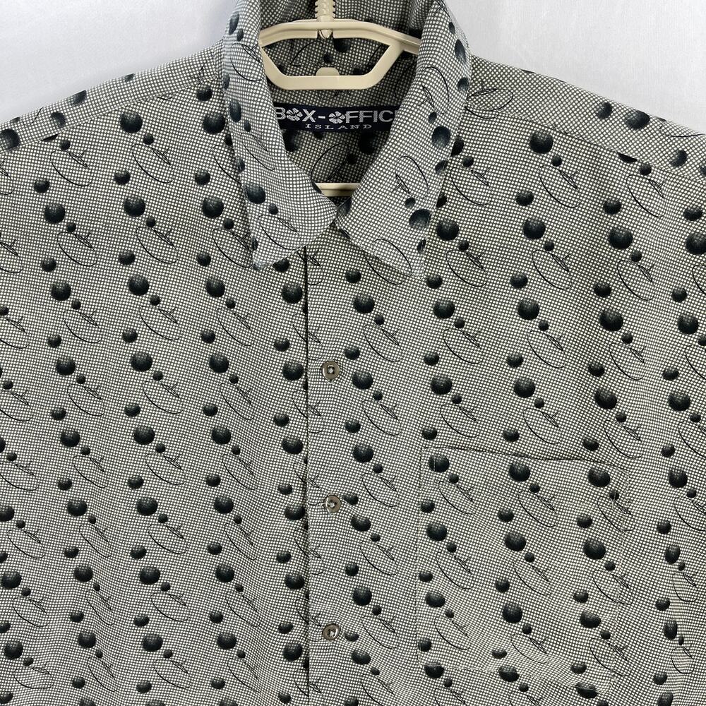 Box Office Island Shirt Mens Size M Green Yellow Resort Vacation Short Sleeves